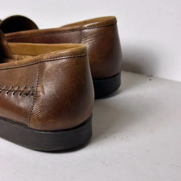 Giorgio Brutini Brown Tassel Leather loafers Shoes Men 10.5 Slip Ons Prep Casual - Picture 12 of 13